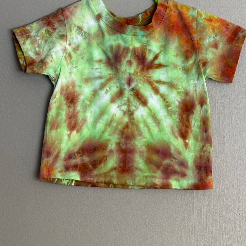 Rabbit Skins Tie-Dye Kids T-Shirt - Green and Orange